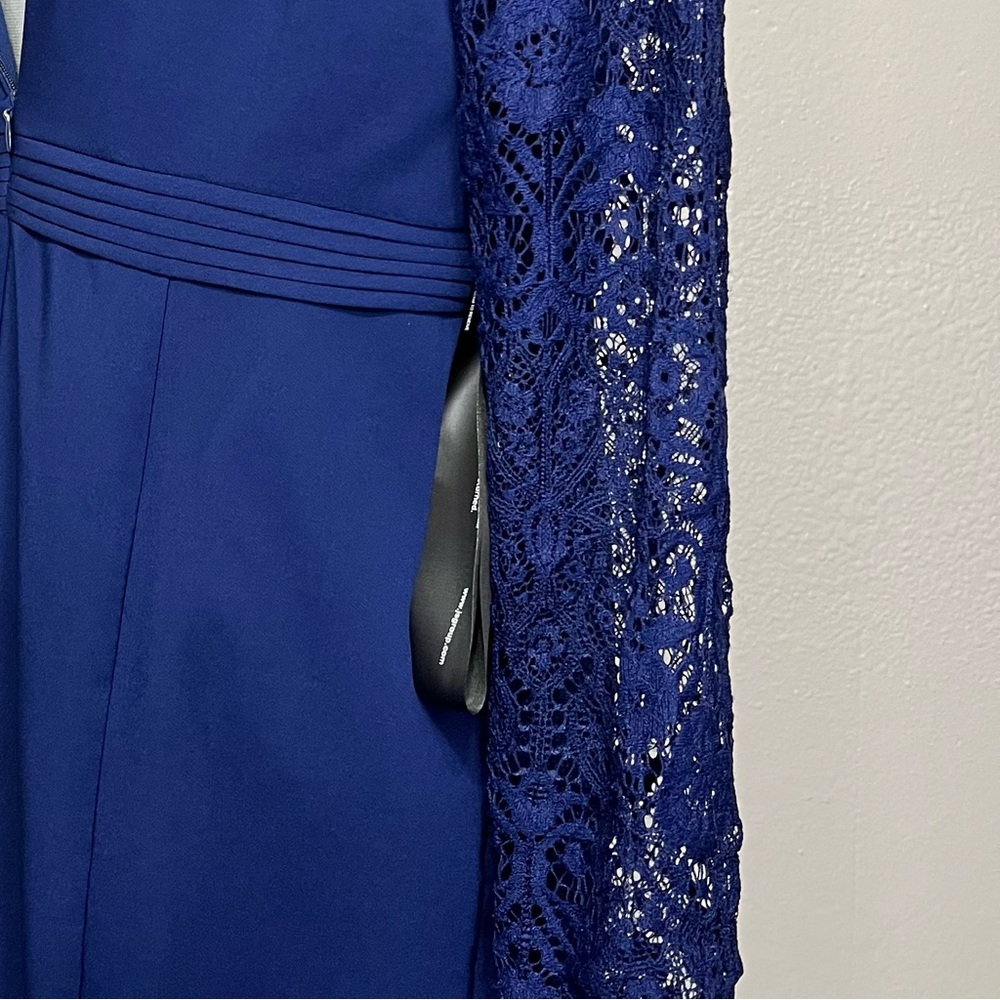 JS COLLECTIONS Women’s Maria Scallop Column Gown Blue Size 10 - Picture 13 of 16